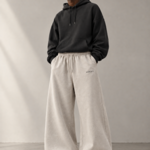 Lolvy Wide-Leg Essential Jogger — Stone
